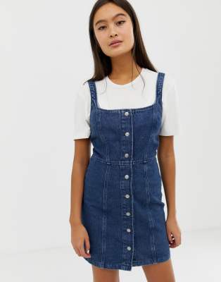 denim popper dress