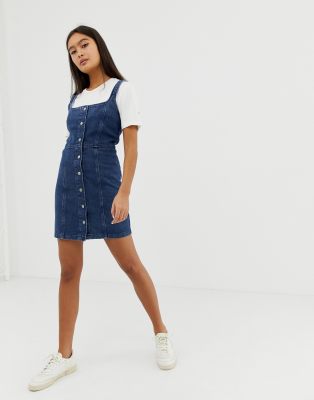 denim popper dress