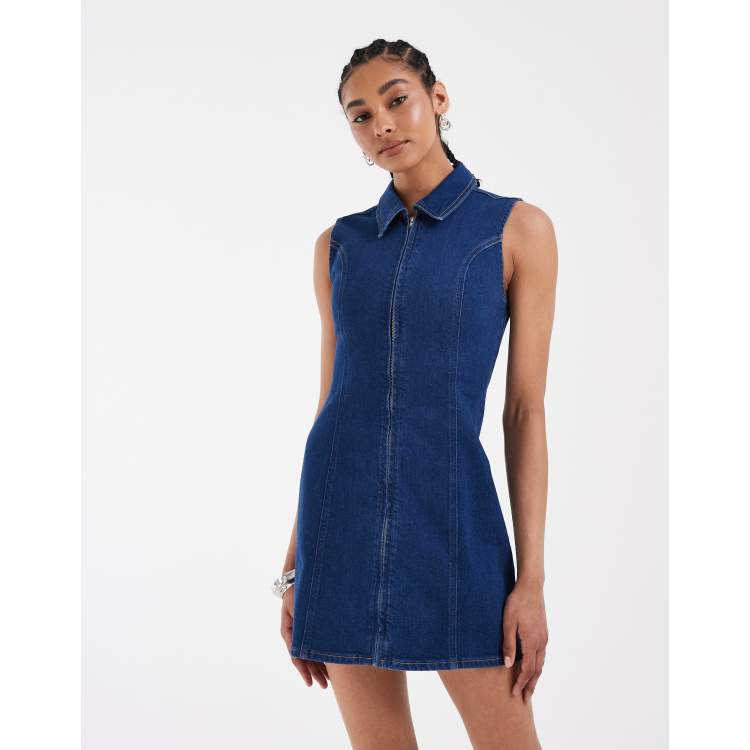 women denim bodycon dress Shenae Raw Edge Bodycon Dress Denim
