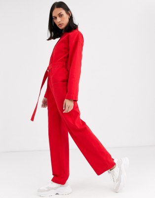 asos red trouser suit