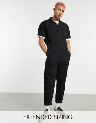 ASOS DESIGN denim boilersuit in black