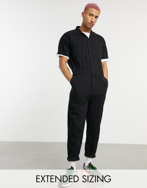 ASOS DESIGN denim boilersuit in black - view 1