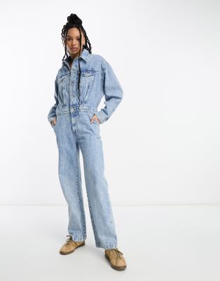 Shop ASOS DESIGN denim boilersuit blue Online – Trendy & Affordable Fashion