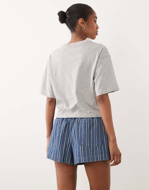 ASOS DESIGN denim boxer short in stripe, 2 of 5