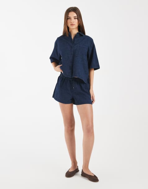 ASOS DESIGN denim boxer shorts in inky wash (Part of a set) - view 1