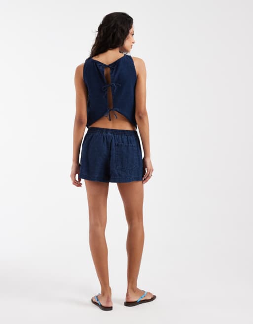 ASOS DESIGN - Denim boxershort in inktblauw met wassing, deel van co-ord set, 2 van 5