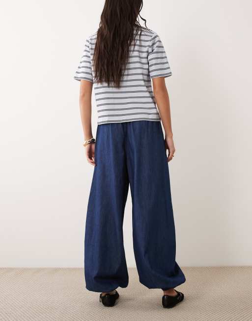 ASOS DESIGN - Denim broek met ballonpijpen in donkere wassing, 2 van 5