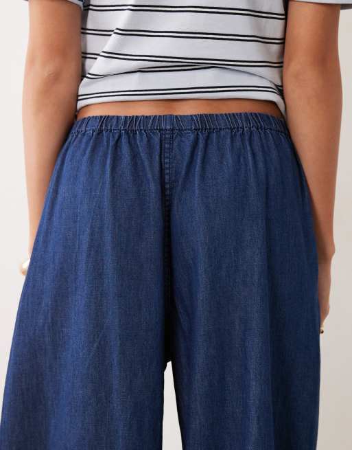 ASOS DESIGN - Denim broek met ballonpijpen in donkere wassing, 4 van 5