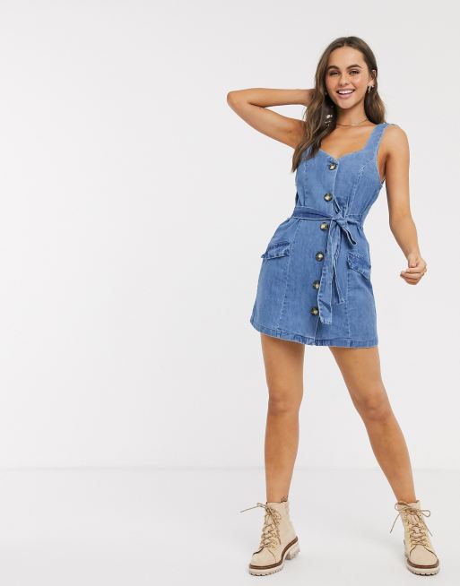 Asos denim outlet pinafore