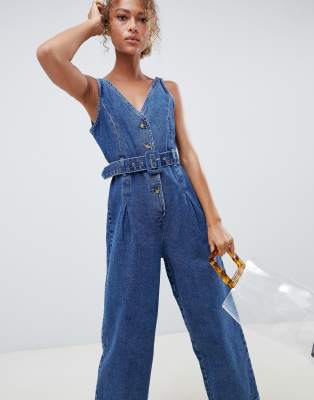 denim button jumpsuit