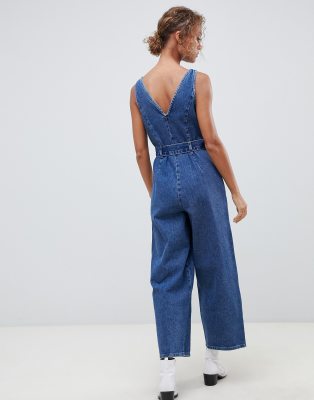 denim button jumpsuit