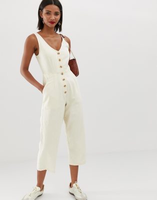 asos white denim jumpsuit