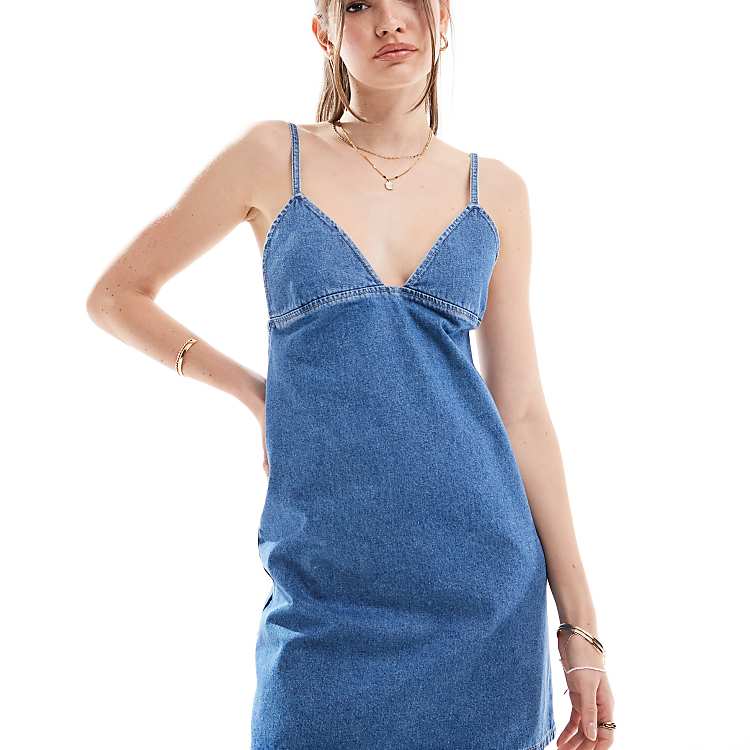 ASOS DESIGN denim cami dress in mid blue | ASOS ASOS DESIGN denim cami dress in mid blue | ASOS