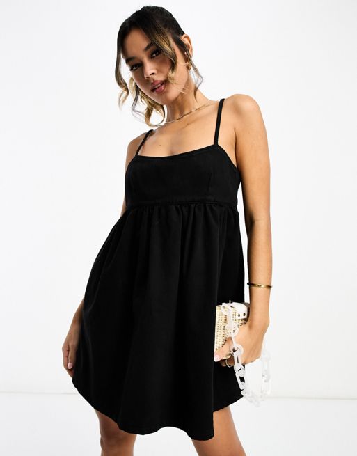 FhyzicsShops DESIGN denim cami mini dress in wash black