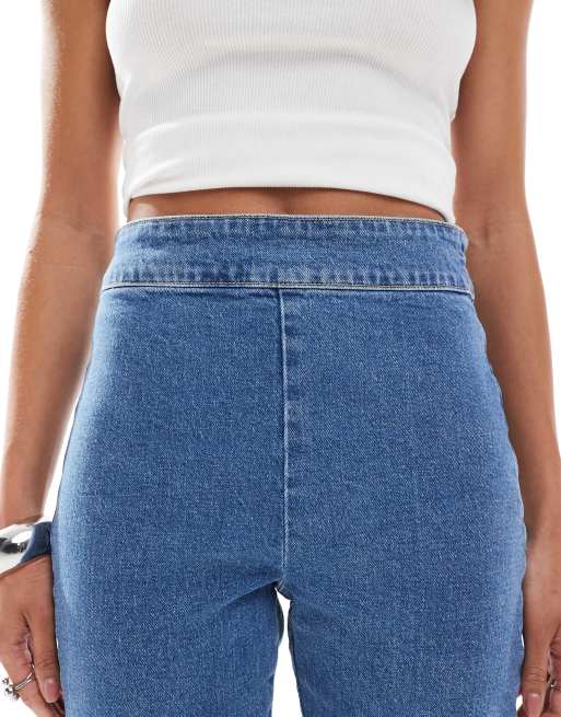 ASOS DESIGN denim capri pants in ecru, 5 of 5