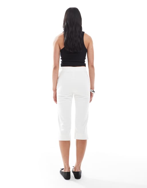 ASOS DESIGN denim capri pants in mid blue