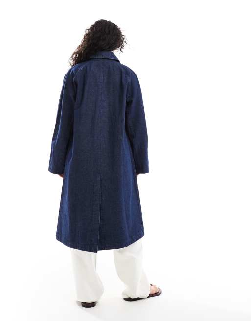 ASOS DESIGN denim car coat in rinse wash
