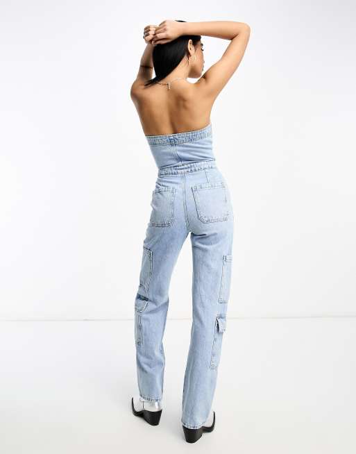 Denim&Co, Pants & Jumpsuits, Denim Co Comfy Knit Denim Cargo Jogger Med  Wash A3924c