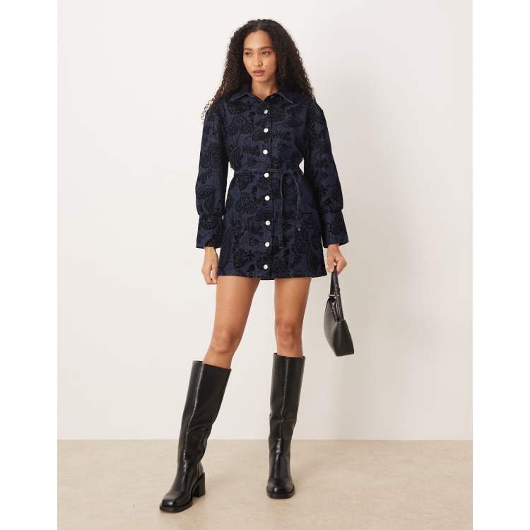 blue paisley shirt dress Hibiscus Cotton Vacation Dress main image 1