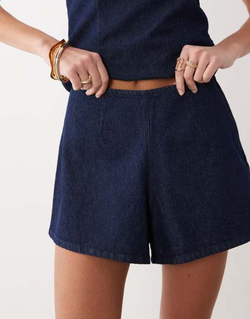 ASOS DESIGN denim clean a line short co-ord in rinse, 3 of 5