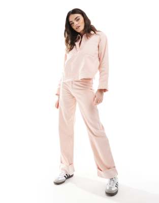 Asos Design Denim Cord Dad Jean In Pink