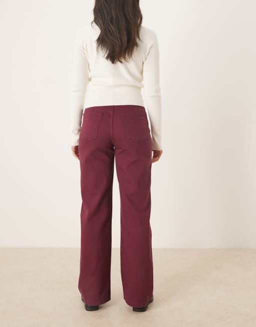 ASOS DESIGN denim dad jeans in plum