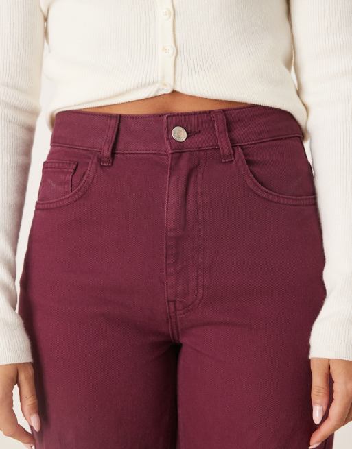 ASOS DESIGN denim dad jeans in plum