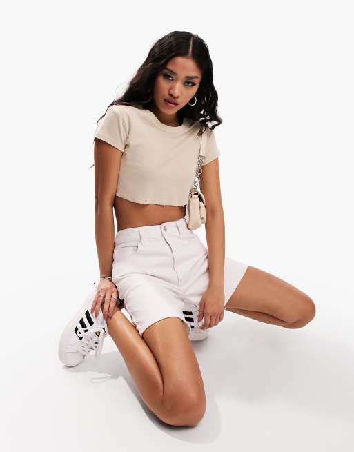 ASOS DESIGN mini shorts in ecru