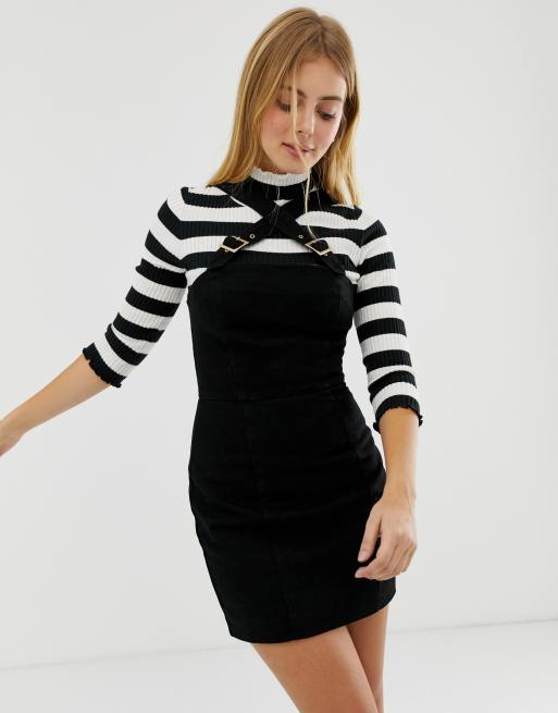 Asos black denim outlet dress