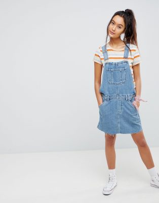 blue dungaree dress