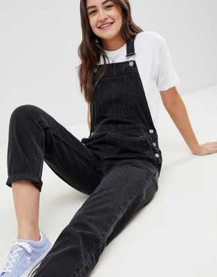 ASOS DESIGN denim dungaree in washed black | ASOS