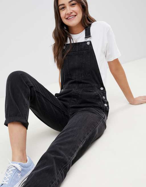 Black denim dungarees clearance womens