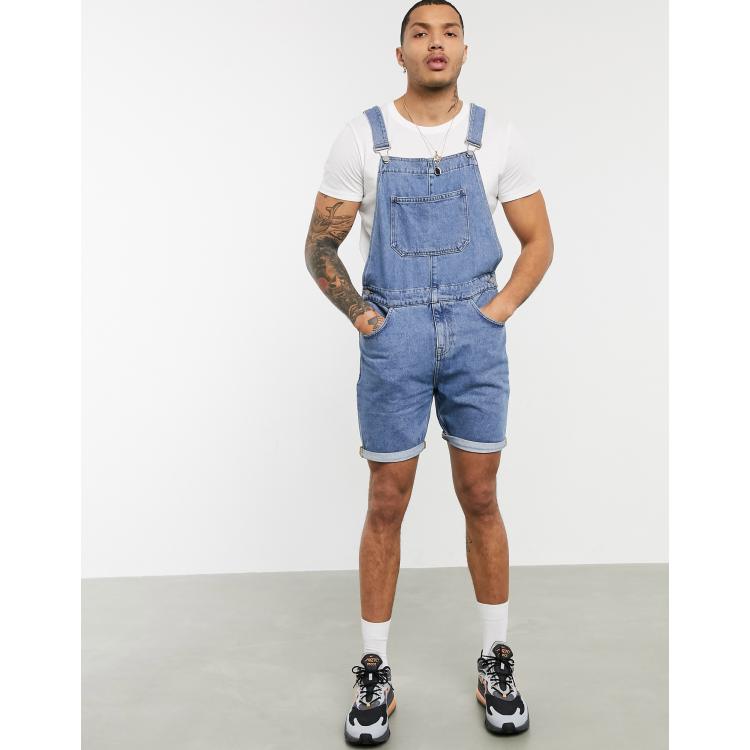 ASOS DESIGN 'original' denim dungarees in midwash