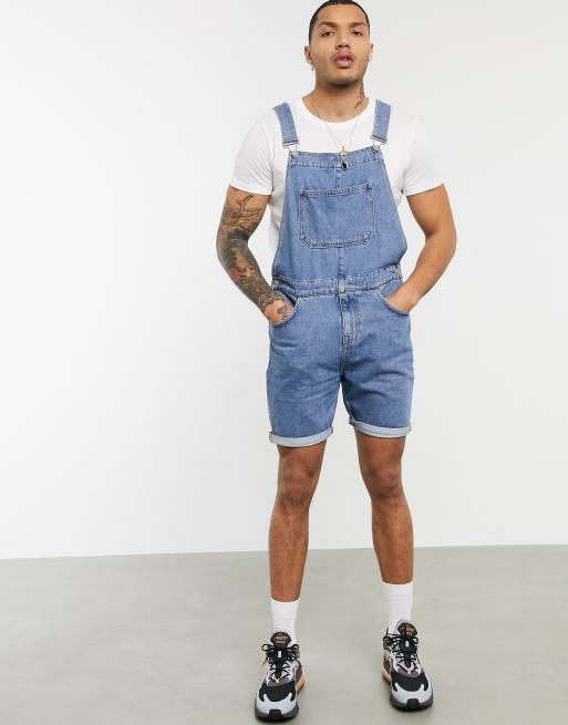 Denim dungaree shorts for men  Mens shorts outfits, Dungarees shorts, Mens  outfits