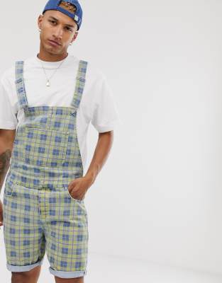 yellow denim dungarees