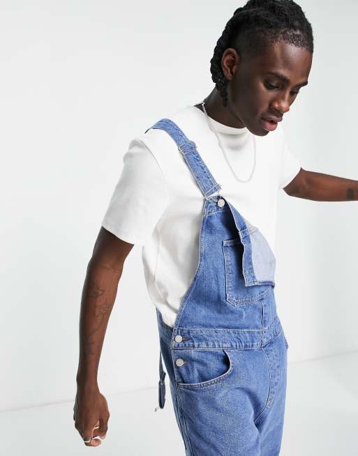 ASOS DESIGN 'original' denim dungarees in midwash