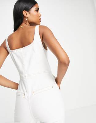 white fitted jumpsuit