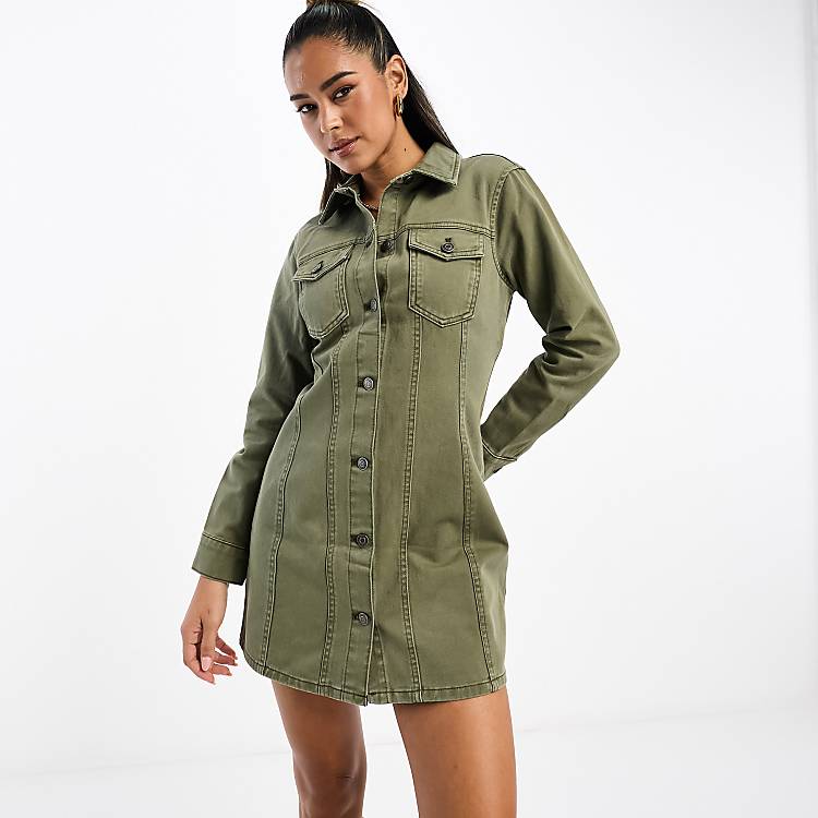 womens denim shirt dress Annie Solid Black Breathable and Not see ASOS Design Denim Fitted Shirt