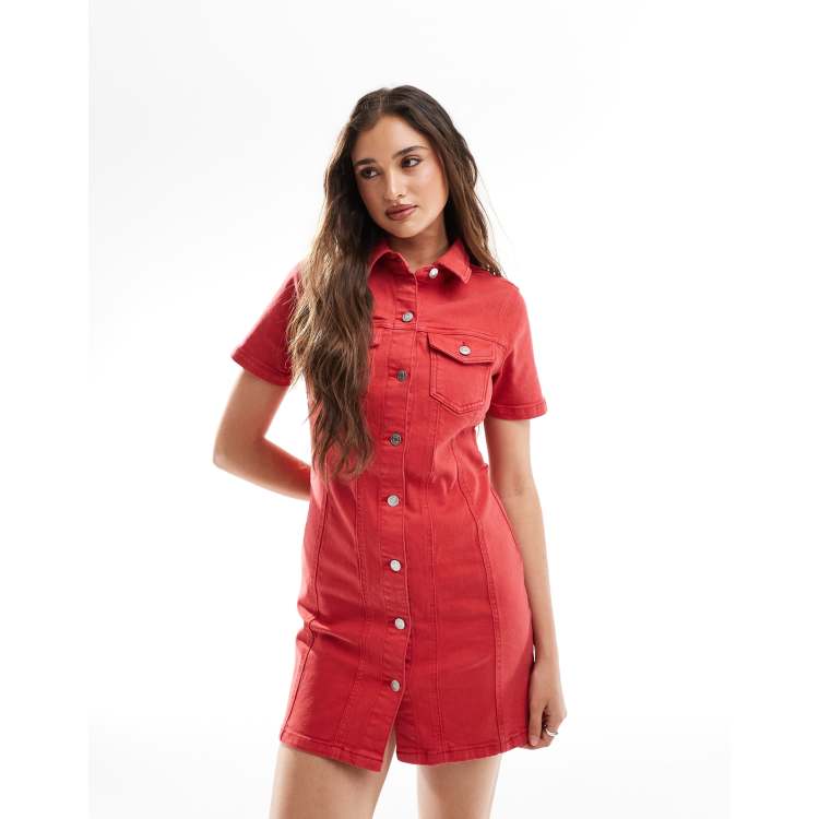 fit and flare dress pattern with sleeves ASTR the Label | McKinley Button-Front Midi Dress in Avocado main image 0