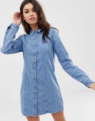 fitted denim shirt dress