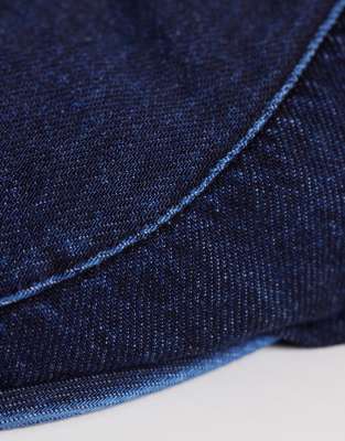 Asos Design Denim Flat Cap In Blue