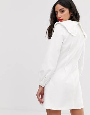 asos white denim dress