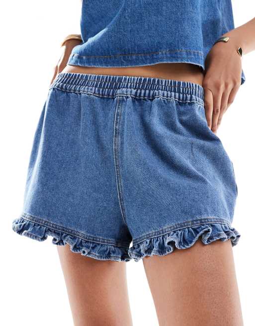 Blue frill shorts hot sale