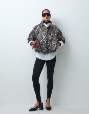 Asos Design Denim Funnel Neck Jacket In Multi