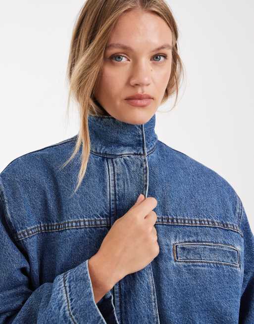 ASOS DESIGN denim funnel neck jacket