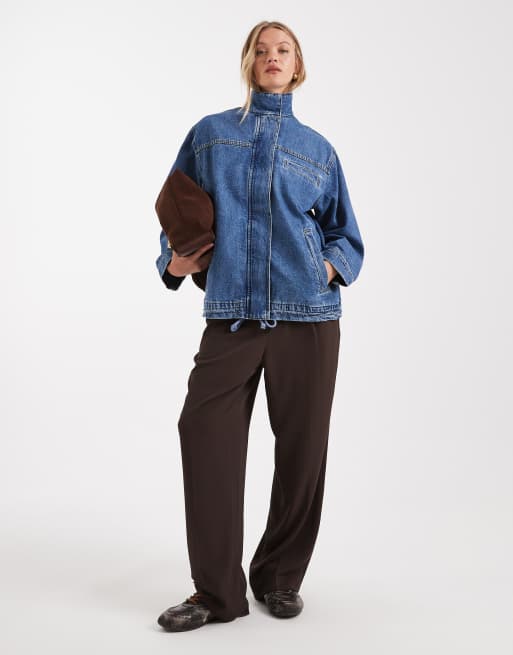 ASOS DESIGN denim funnel neck jacket