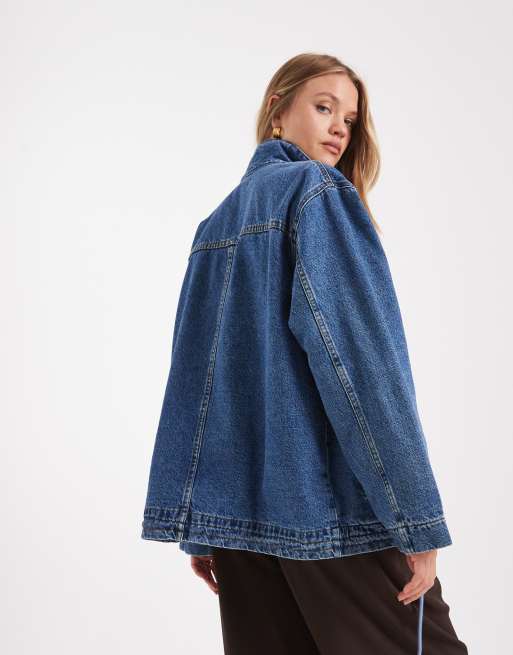 ASOS DESIGN denim funnel neck jacket