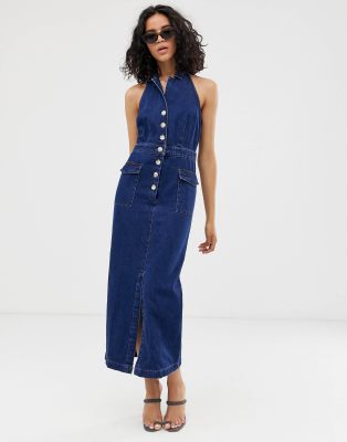 lifehouse denim halter dress