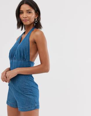 asos blue playsuit