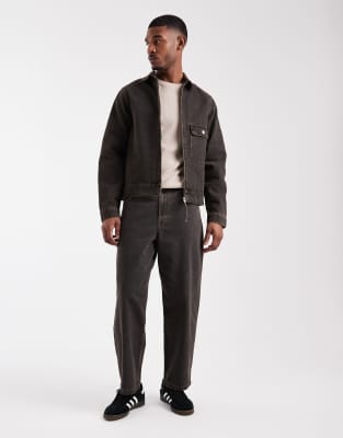 Asos Design Denim Harrington Jacket In Multi